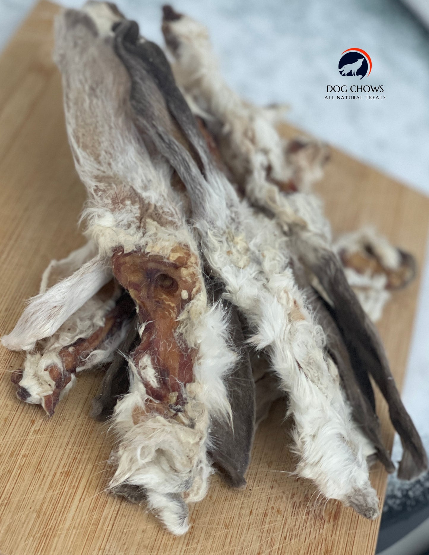 Natural Rabbit Ears with Hair 100 pieces. Dog treat Rabbit ears with fur, dehydrated, dried natural snack, chews for dogs - Vesta Market